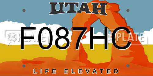 F087HC Utah License Plate