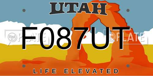 F087UT Utah License Plate