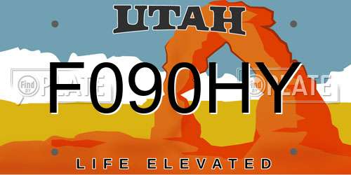 F090HY Utah License Plate