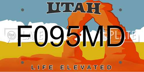 F095MD Utah License Plate