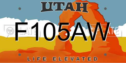 F105AW Utah License Plate