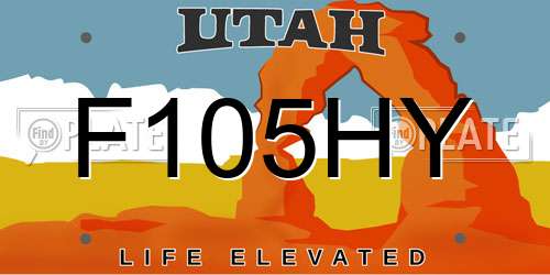 F105HY Utah License Plate