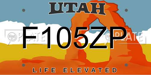 F105ZP Utah License Plate