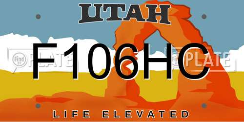 F106HC Utah License Plate