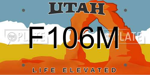 F106M Utah License Plate