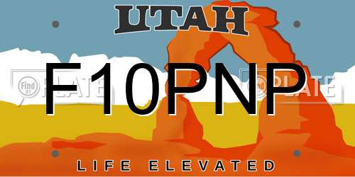 F10PNP Utah License Plate