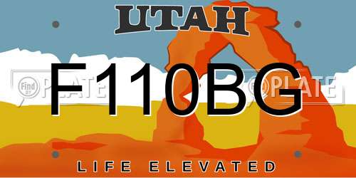 F110BG Utah License Plate