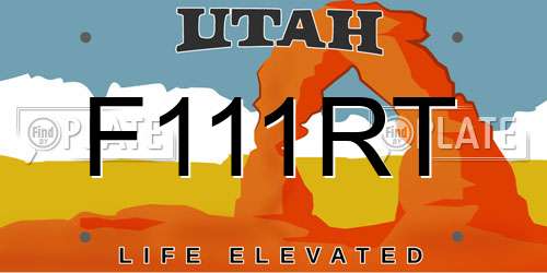 F111RT Utah License Plate