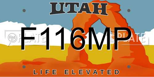 F116MP Utah License Plate