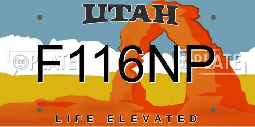 F116NP Utah License Plate