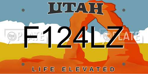 F124LZ Utah License Plate