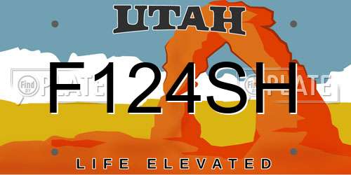 F124SH Utah License Plate