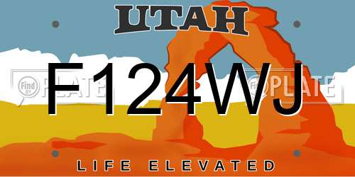 F124WJ Utah License Plate