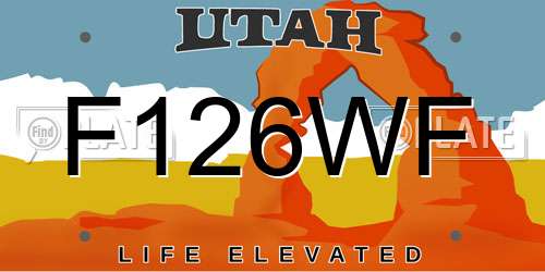 F126WF Utah License Plate