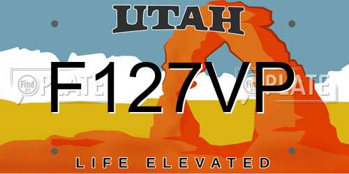 F127VP Utah License Plate