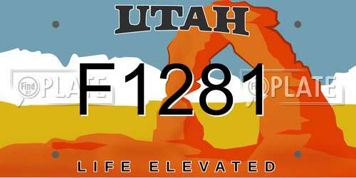 F1281 Utah License Plate