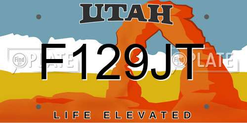F129JT Utah License Plate