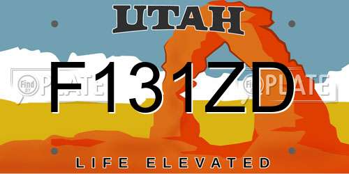 F131ZD Utah License Plate