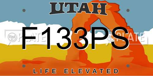 F133PS Utah License Plate
