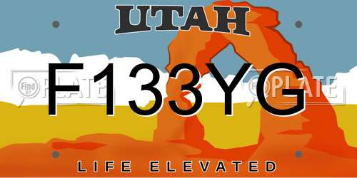 F133YG Utah License Plate