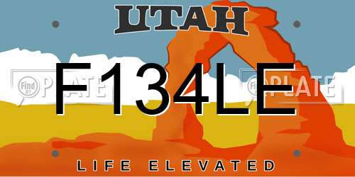 F134LE Utah License Plate