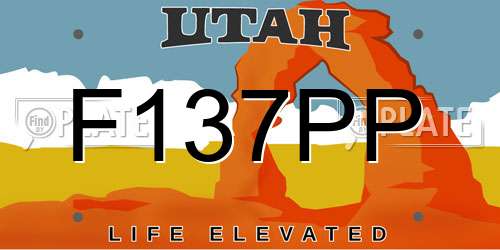 F137PP Utah License Plate