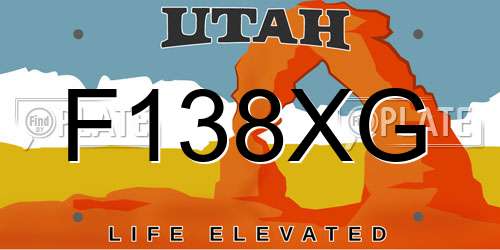 F138XG Utah License Plate