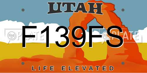 F139FS Utah License Plate