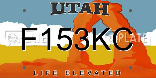 F153KC Utah License Plate