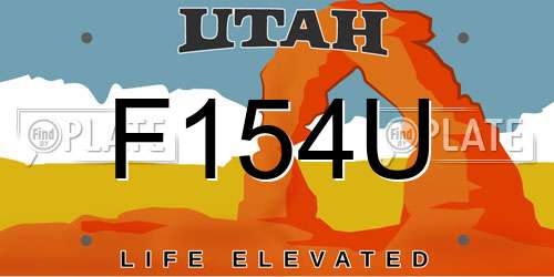 F154U Utah License Plate