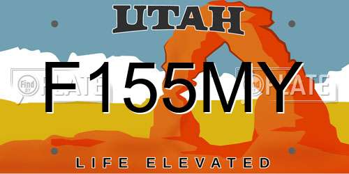 F155MY Utah License Plate