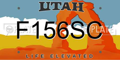 F156SC Utah License Plate