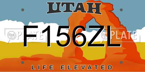 F156ZL Utah License Plate