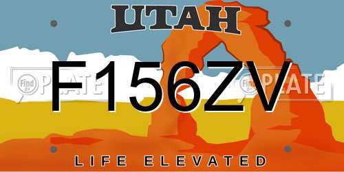 F156ZV Utah License Plate