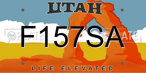 F157SA Utah License Plate