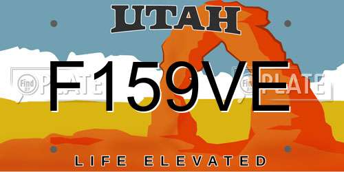 F159VE Utah License Plate