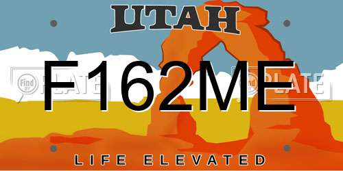 F162ME Utah License Plate
