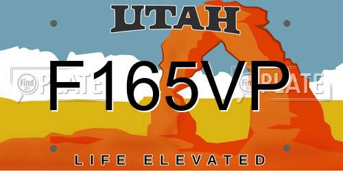 F165VP Utah License Plate