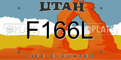 F166L Utah License Plate