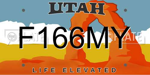 F166MY Utah License Plate