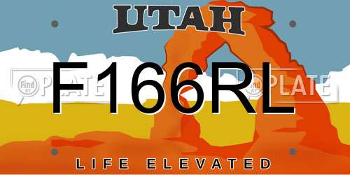 F166RL Utah License Plate