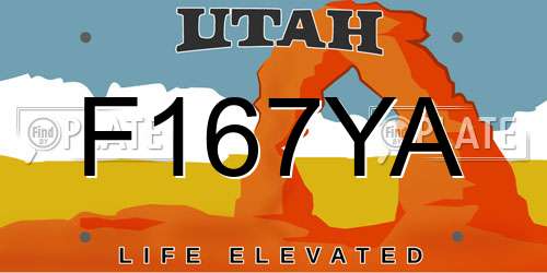 F167YA Utah License Plate