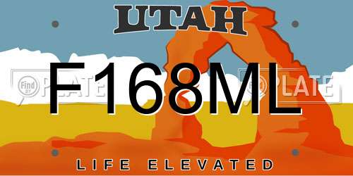 F168ML Utah License Plate