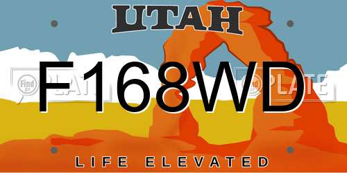 F168WD Utah License Plate