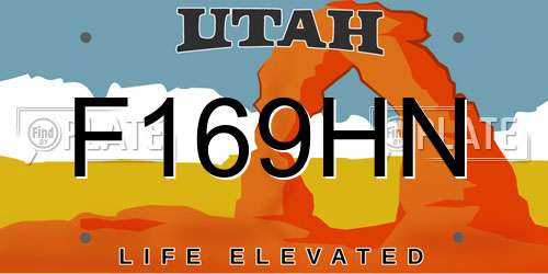 F169HN Utah License Plate