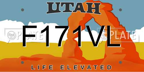 F171VL Utah License Plate