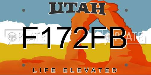F172FB Utah License Plate