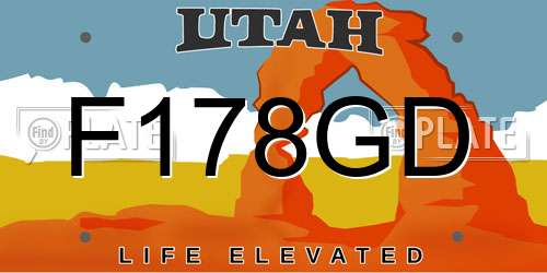 F178GD Utah License Plate
