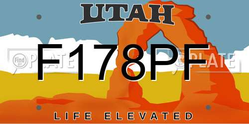 F178PF Utah License Plate