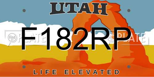 F182RP Utah License Plate